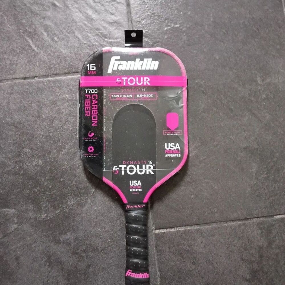 Franklin FS Tour Dynasty 16mm T700 Carbon Fiber Pickleball Paddle Pink 52969C2